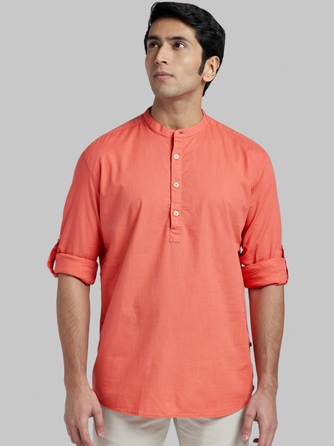 

Parx Men Orange Regular Fit Solid Casual Shirt