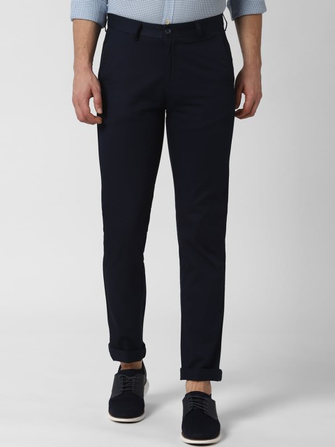 

Peter England Men Navy Blue Slim Fit Solid Formal Trousers