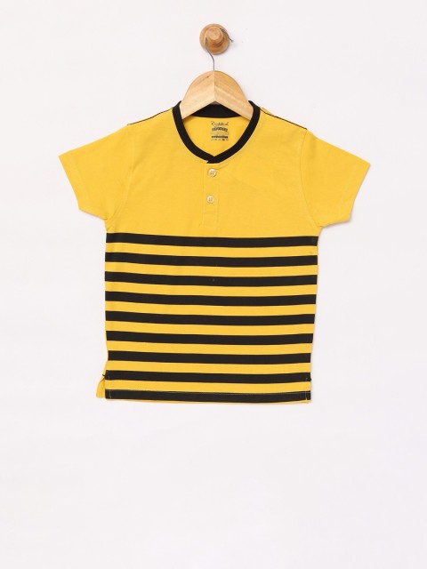 

Redden Boys Yellow Striped Polo Collar T-shirt