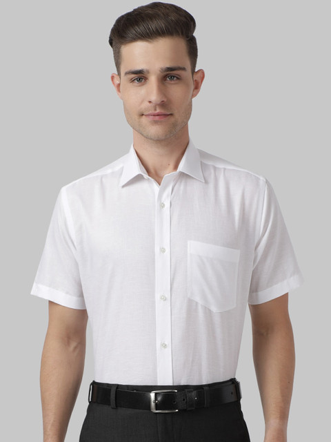 

Park Avenue Men White Regular Fit Solid Casual Shirt