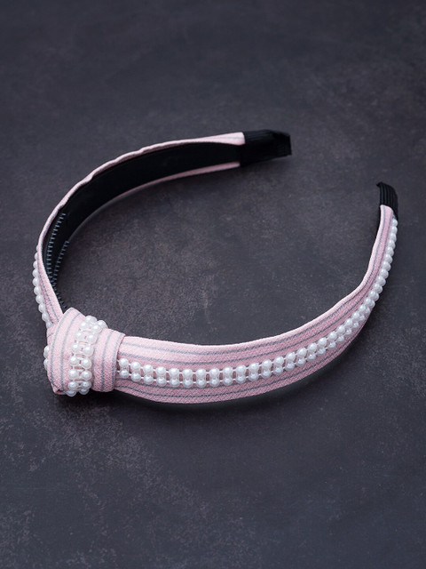 

Golden Peacock Pink Beaded Hairband