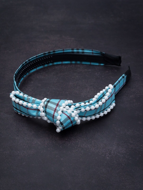 

Golden Peacock Turquoise Blue Beaded Hairband