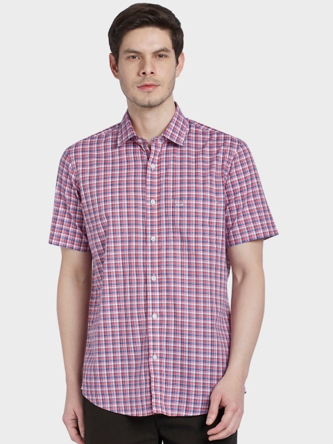 

ColorPlus Men Red & Blue Tailored Fit Checked Casual Shirt