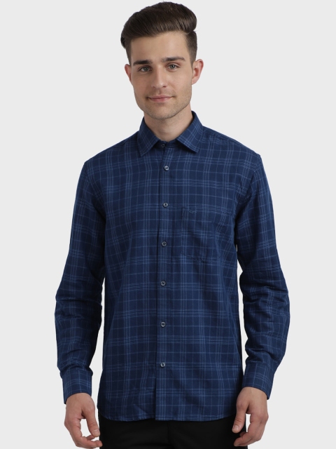 

ColorPlus Men Blue Regular Fit Checked Casual Shirt