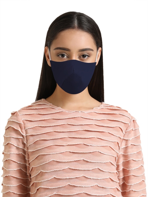 

Kazo Women Navy Blue Solid Reusable Cloth Mask