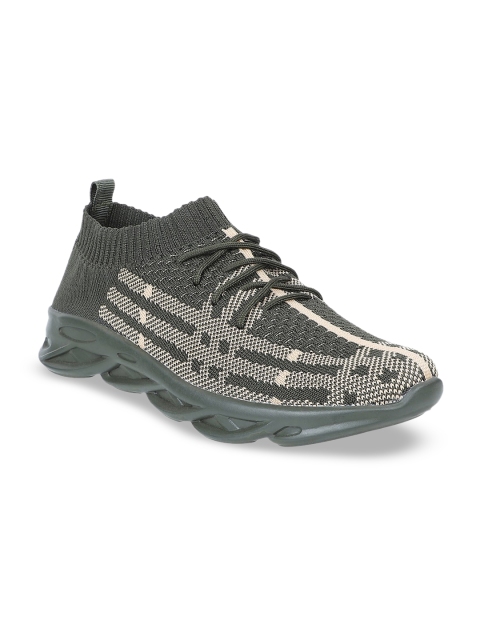 

STEPpings Women Olive Green Mesh Walking Shoes
