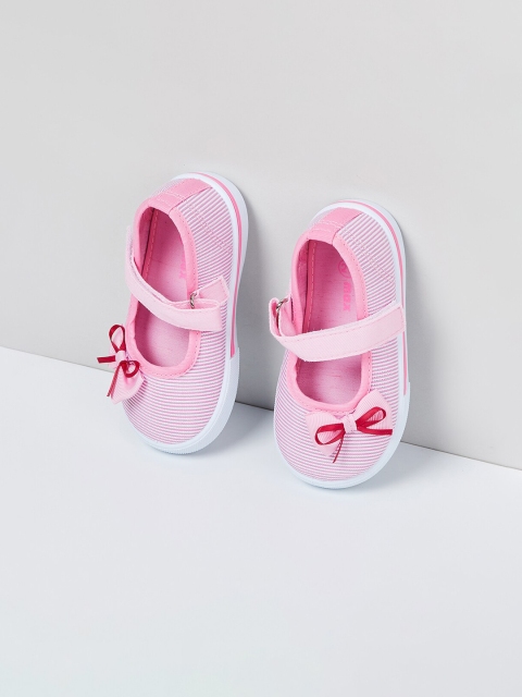 

max Girls Pink Embellished Canvas Mary Janes