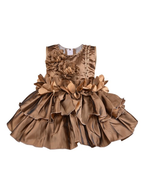 

Wish Karo Girls Brown Solid Fit and Flare Dress