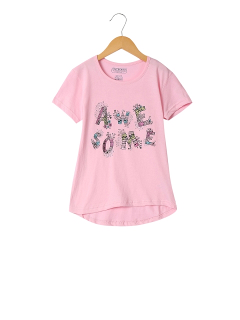 

Cherokee Girls Pink Printed Round Neck T-shirt
