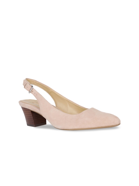 

Naturalizer Women Beige Solid Leather Pumps