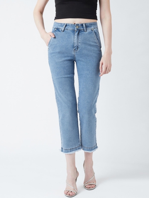 

Devis Women Blue Straight Fit High-Rise Clean Look Stretchable Jeans