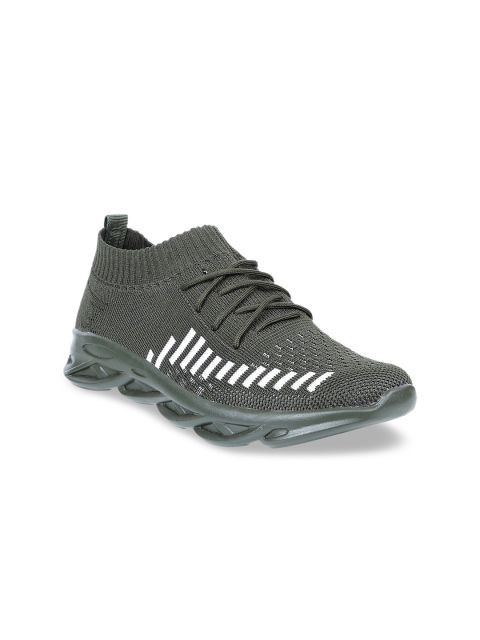 

STEPpings Women Olive Green Mesh Walking Shoes