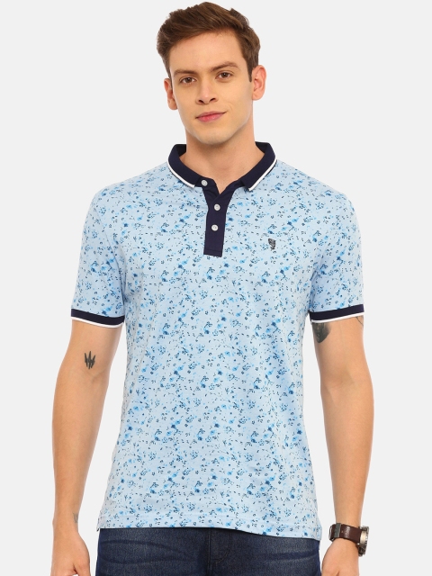 

Classic Polo Men Blue Printed Polo Collar T-shirt