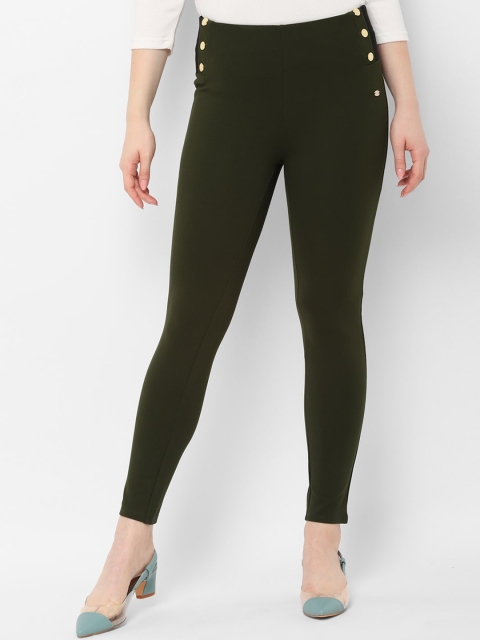 

Allen Solly Woman Women Olive Green Regular Fit Solid Regular Trousers