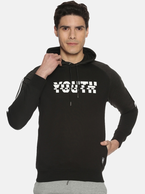

Force NXT Men Black Printed Hooded Sweatshirt