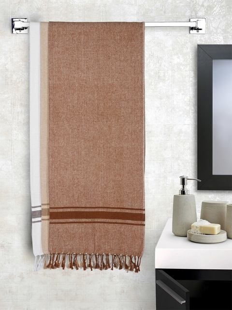 

KLOTTHE Unisex Set Of 3 Striped 240 GSM Bath Towels, Multi