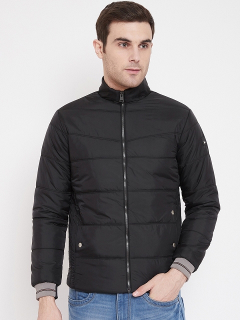 

Spirit Men Black Solid Windcheater Padded Jacket