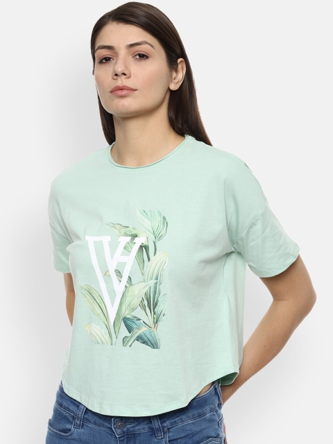 

Van Heusen Woman Green Printed Pure Cotton Top