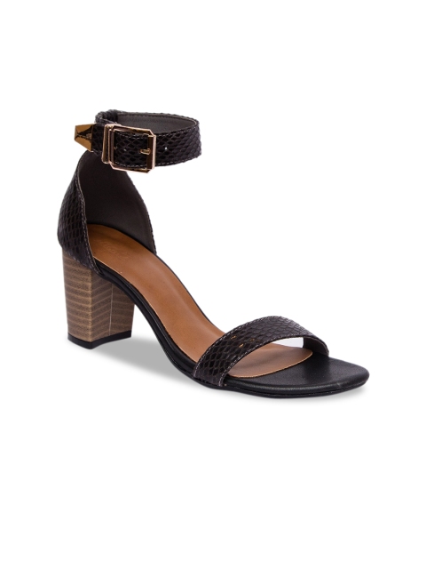 

Inc 5 Women Black Textured Block Heels