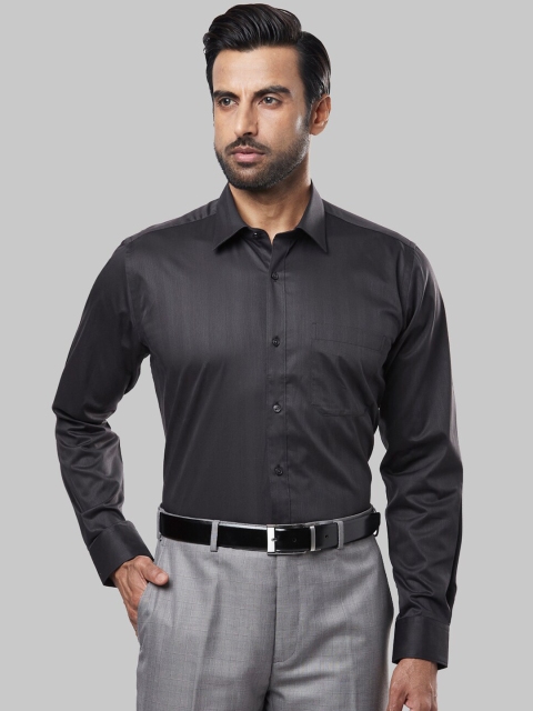 

Raymond Men Black Regular Fit Self Design Formal Shirt
