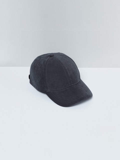 

max Men Charcoal Grey Solid Baseball Cap