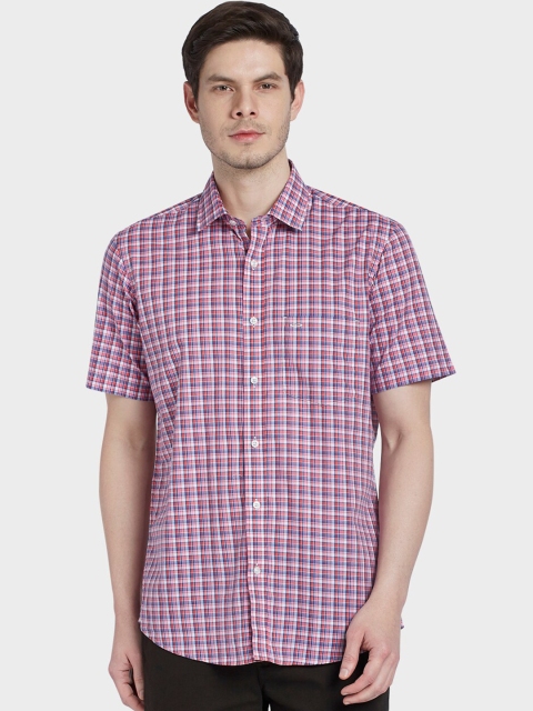 

ColorPlus Men Red & Blue Tailored Fit Checked Casual Shirt