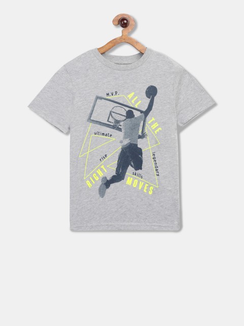 

The Childrens Place Boys Grey Printed Round Neck T-shirt
