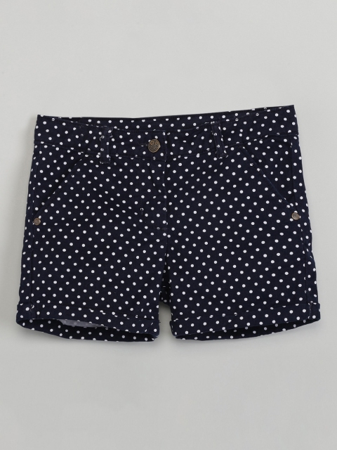 

max Girls Navy Blue Printed Regular Fit Shorts