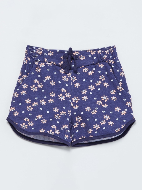 

max Girls Blue Printed Regular Fit Regular Shorts