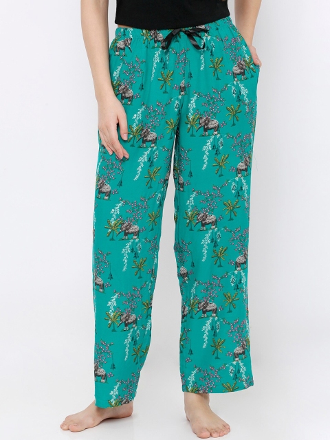

Heart 2 Heart Women Green Printed Lounge Pants