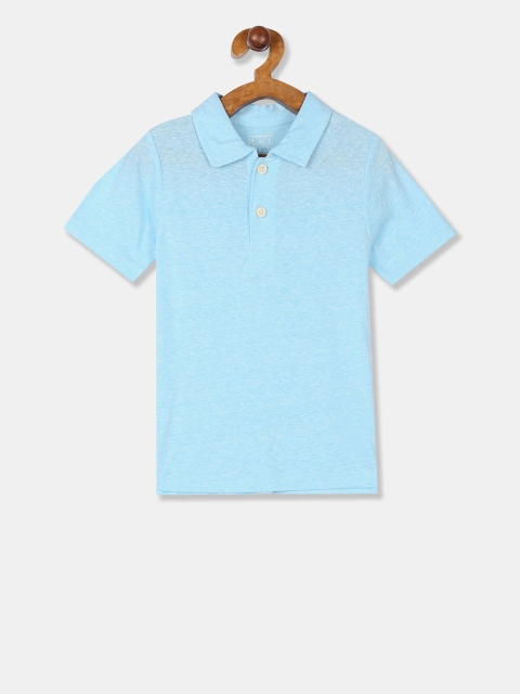 

The Childrens Place Boys Blue Solid Polo Collar T-shirt