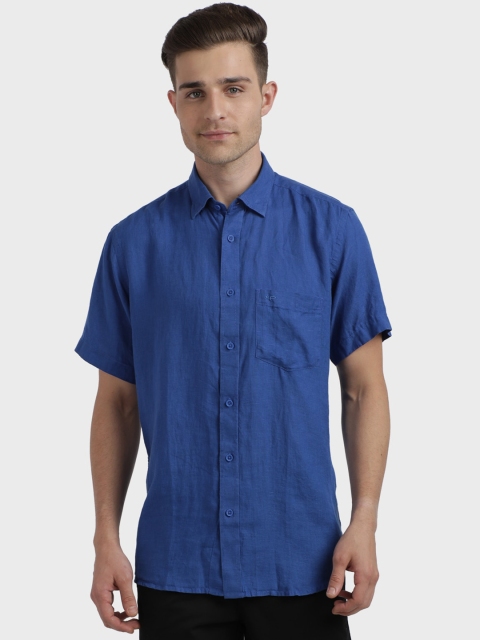 

ColorPlus Men Blue Regular Fit Solid Casual Shirt