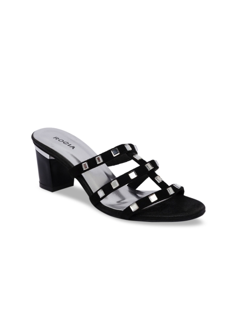 

Rocia Women Black Embellished Suede Heels