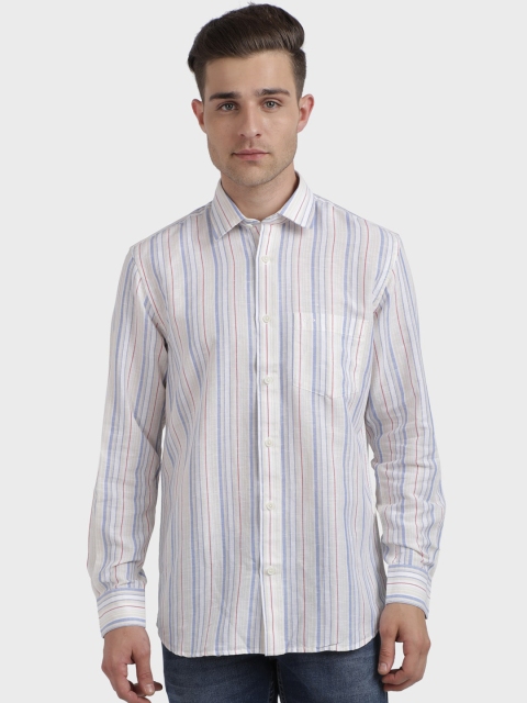 

ColorPlus Men Beige Regular Fit Striped Casual Shirt