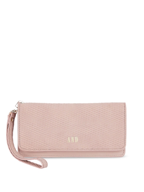 

AND Women Peach-Coloured Solid Two Fold Wallet
