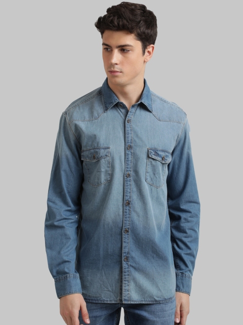 

Parx Men Blue Regular Fit Faded Denim Casual Shirt