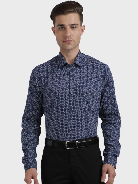 

ColorPlus Men Blue Regular Fit Printed Formal Shirt