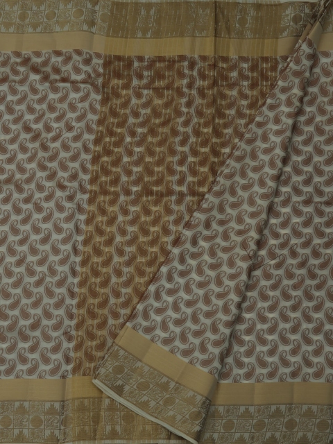 

Pothys Cream-Coloured Woven Design Jute Silk Saree