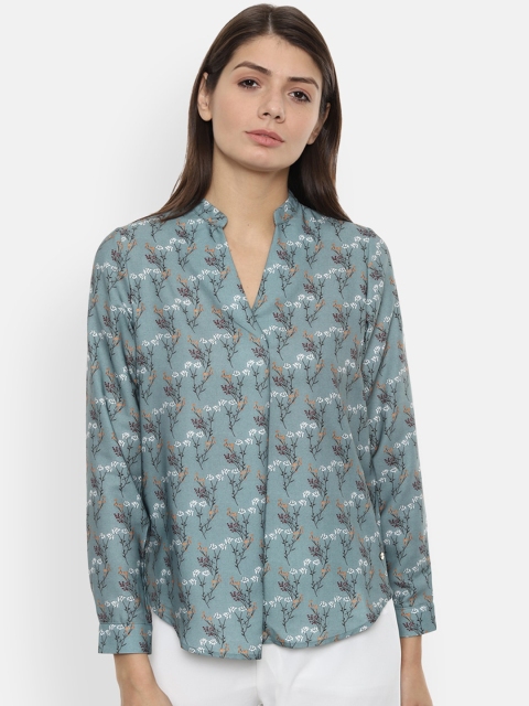 

Van Heusen Woman Women Blue Printed Shirt Style Top