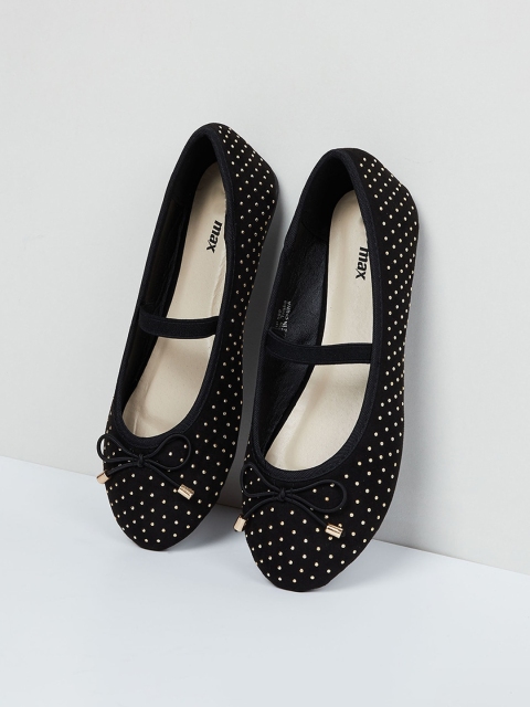 

max Girls Black Embellished PU Mary Janes