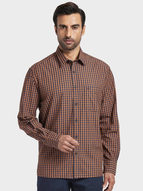 

ColorPlus Men Brown Regular Fit Checked Casual Shirt