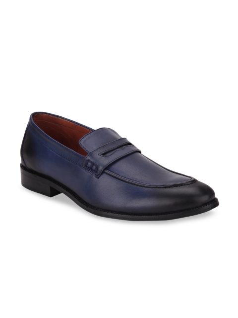 

LOUIS STITCH Men Blue Italian Leather Mid-Top Handmade Loafers