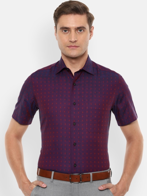 

Louis Philippe Men Purple Regular Fit Printed Formal Shirt