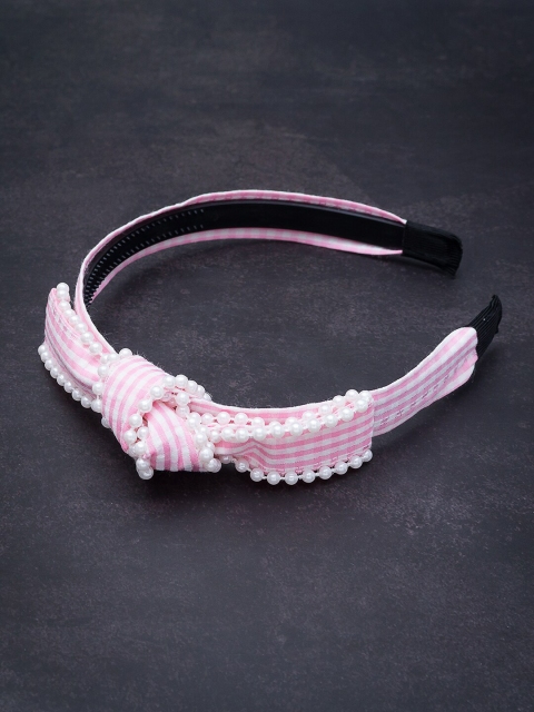 

Golden Peacock Pink Beaded Hairband