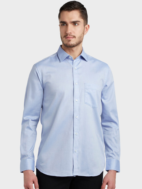 

ColorPlus Men Blue Tailored Fit Solid Casual Shirt
