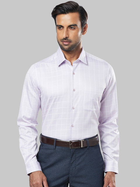

Raymond Men Lavender Regular Fit Checked Formal Shirt