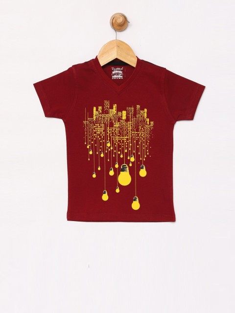 

Redden Boys Maroon Printed Hood T-shirt