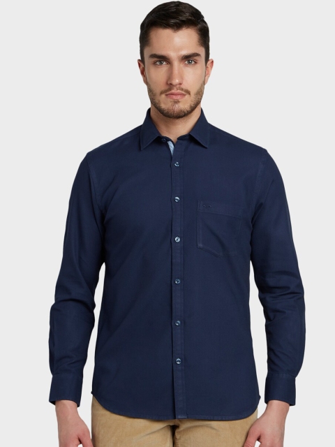 

ColorPlus Men Blue Tailored Fit Solid Casual Shirt