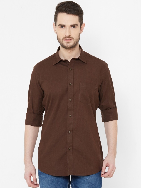 

EVOQ Men Brown Regular Fit Solid Casual Shirt