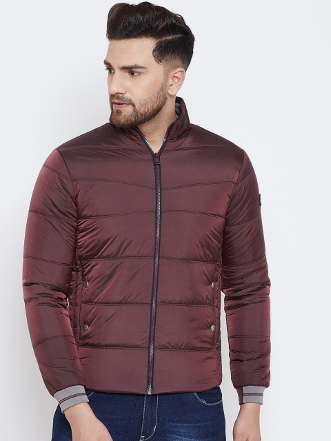 

Spirit Men Maroon Solid Windcheater Padded Jacket